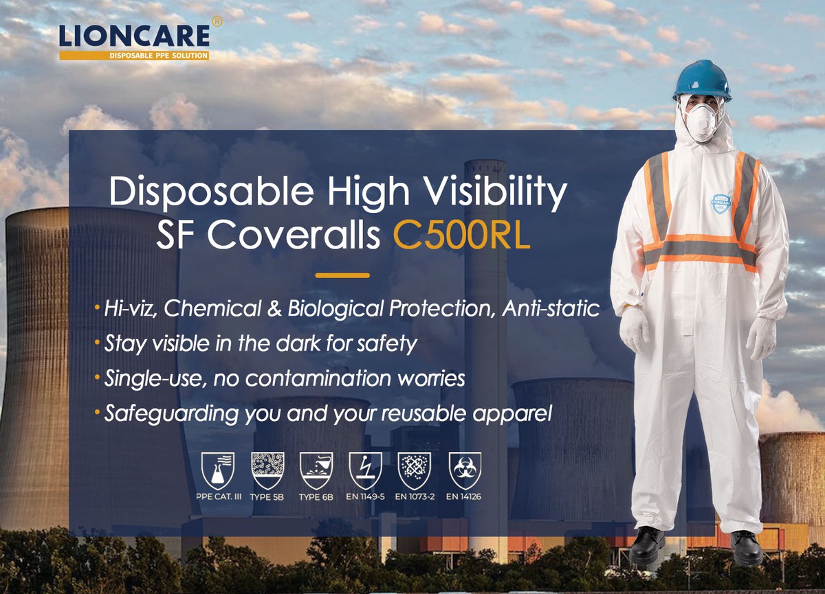 LIONCARE C500RL High Visibility Coverall LIONCARE C500RL High Visibility Coverall