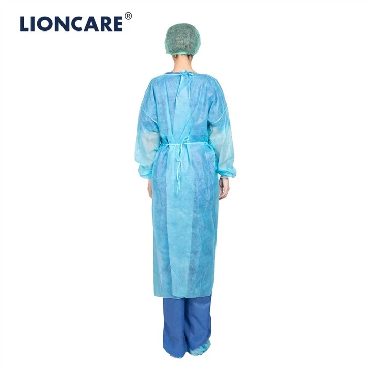6.isolation gown with knitted cuffs